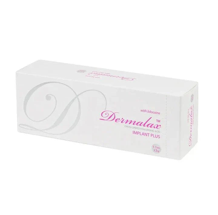 Dermalax Implant Plus hyaluronic acid dermal filler box with lidocaine for facial contouring and volume restoration