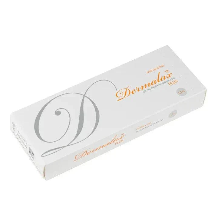 Dermalax Plus premium hyaluronic acid dermal filler box for facial wrinkle correction and volume enhancement