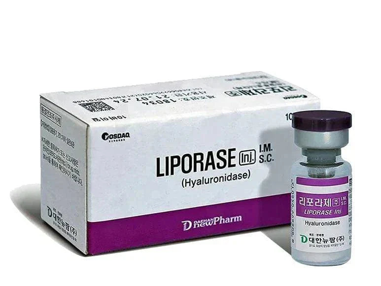 Liporase Hyaluronidase enzyme vial and box for dissolving hyaluronic acid fillers
